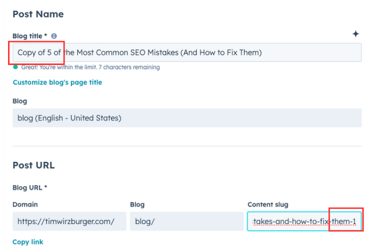 Common SEO errors created when duplicating pages